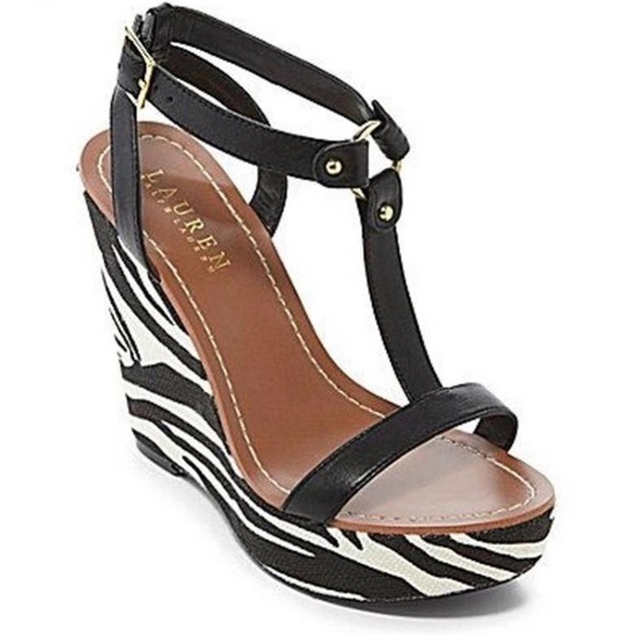 Lauren Ralph Lauren Shoes - LAUREN Ralph Lauren Zebra Platform Wedge Sandals 8